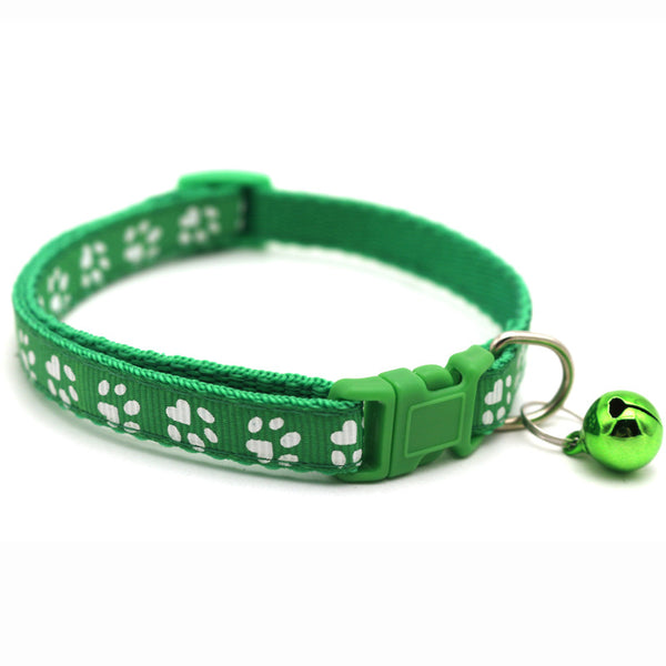 Pets with bells cute little footprints pet collar adjustable necklace