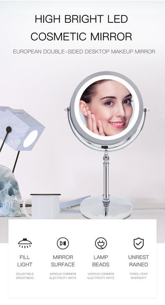 Makeup Mirror With LED Light Cosmetic Mirrors Round Shape