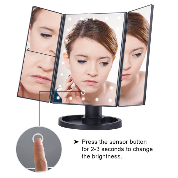 LED Touch Screen 22 Light Makeup Adjustable Mirror