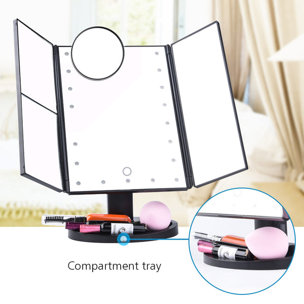 LED Touch Screen 22 Light Makeup Adjustable Mirror