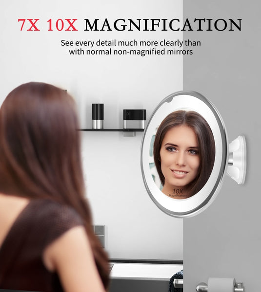 Makeup Vanity Mirror With 10X Lights LED Lighted Portable Hand