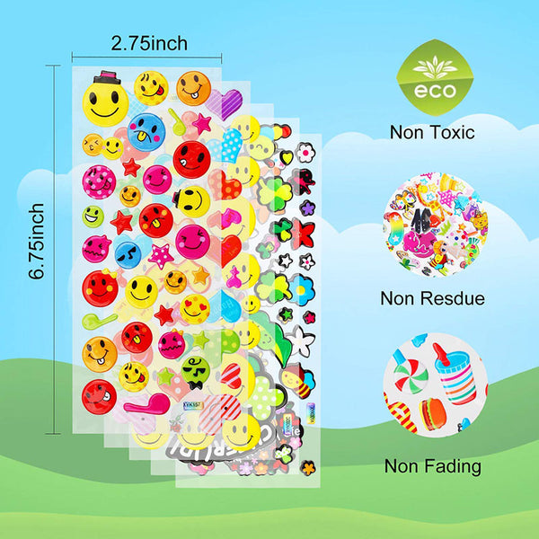 20 Sheets Stickers for Kids Girls Boys Different Bulk Stickers 3D