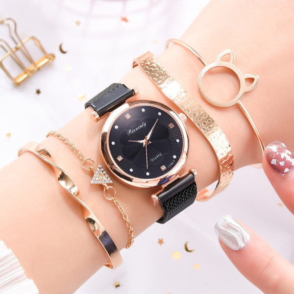 5pcs Set Women Watches