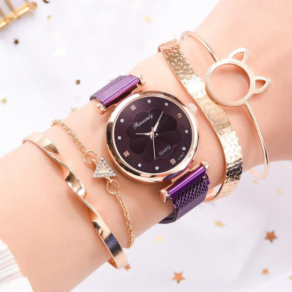 5pcs Set Women Watches