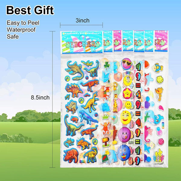 20 Sheets Stickers for Kids Girls Boys Different Bulk Stickers 3D