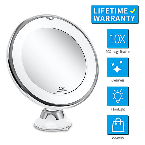 Makeup Vanity Mirror With 10X Lights LED Lighted Portable Hand