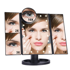 LED Touch Screen 22 Light Makeup Adjustable Mirror