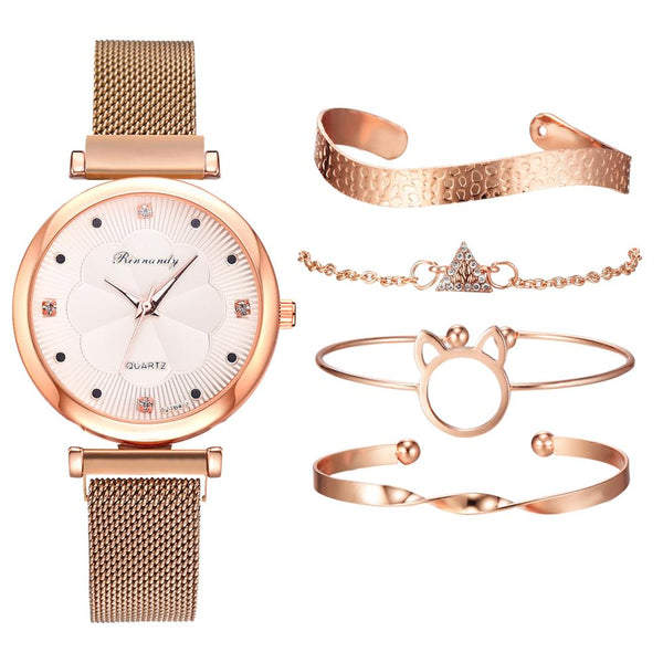 5pcs Set Women Watches