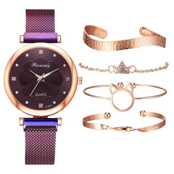 5pcs Set Women Watches