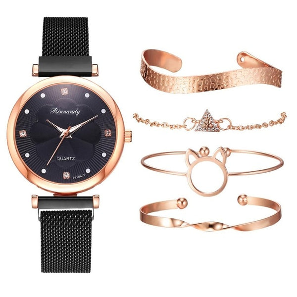 5pcs Set Women Watches