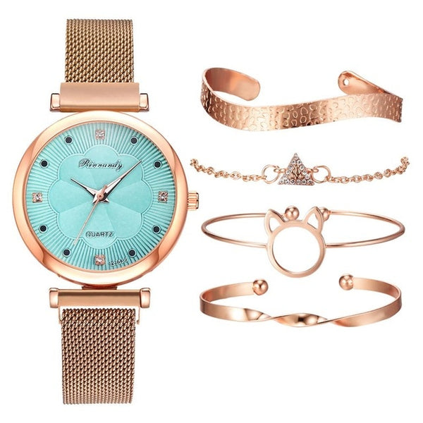 5pcs Set Women Watches