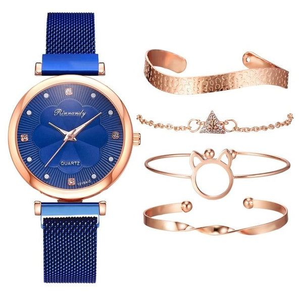 5pcs Set Women Watches