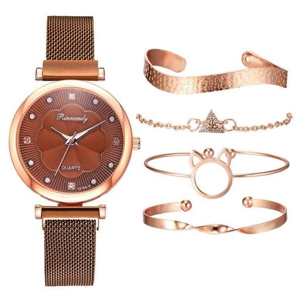 5pcs Set Women Watches